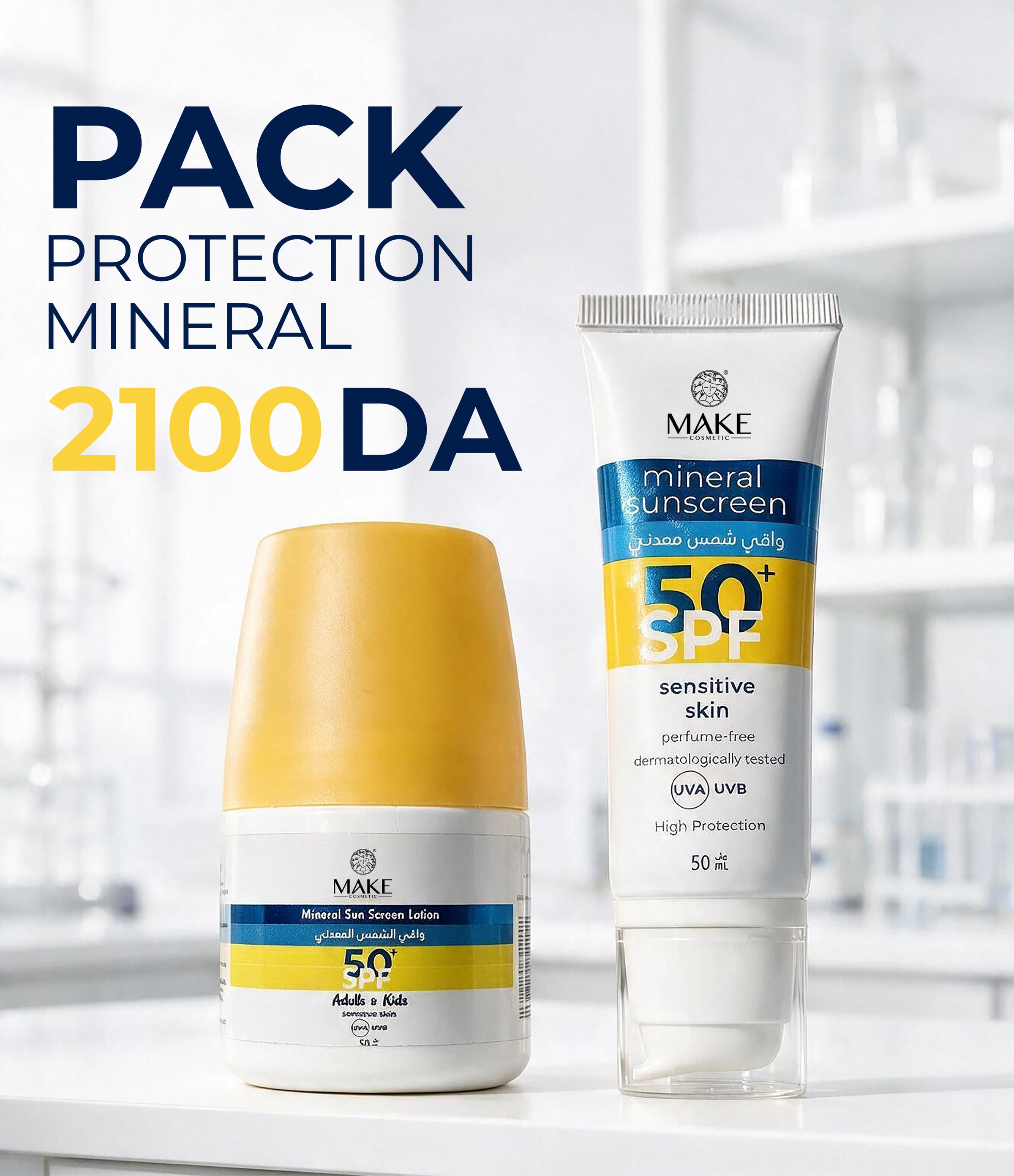 Pack Protection Minérale – Écran Solaire + Lotion Solaire SPF 50+