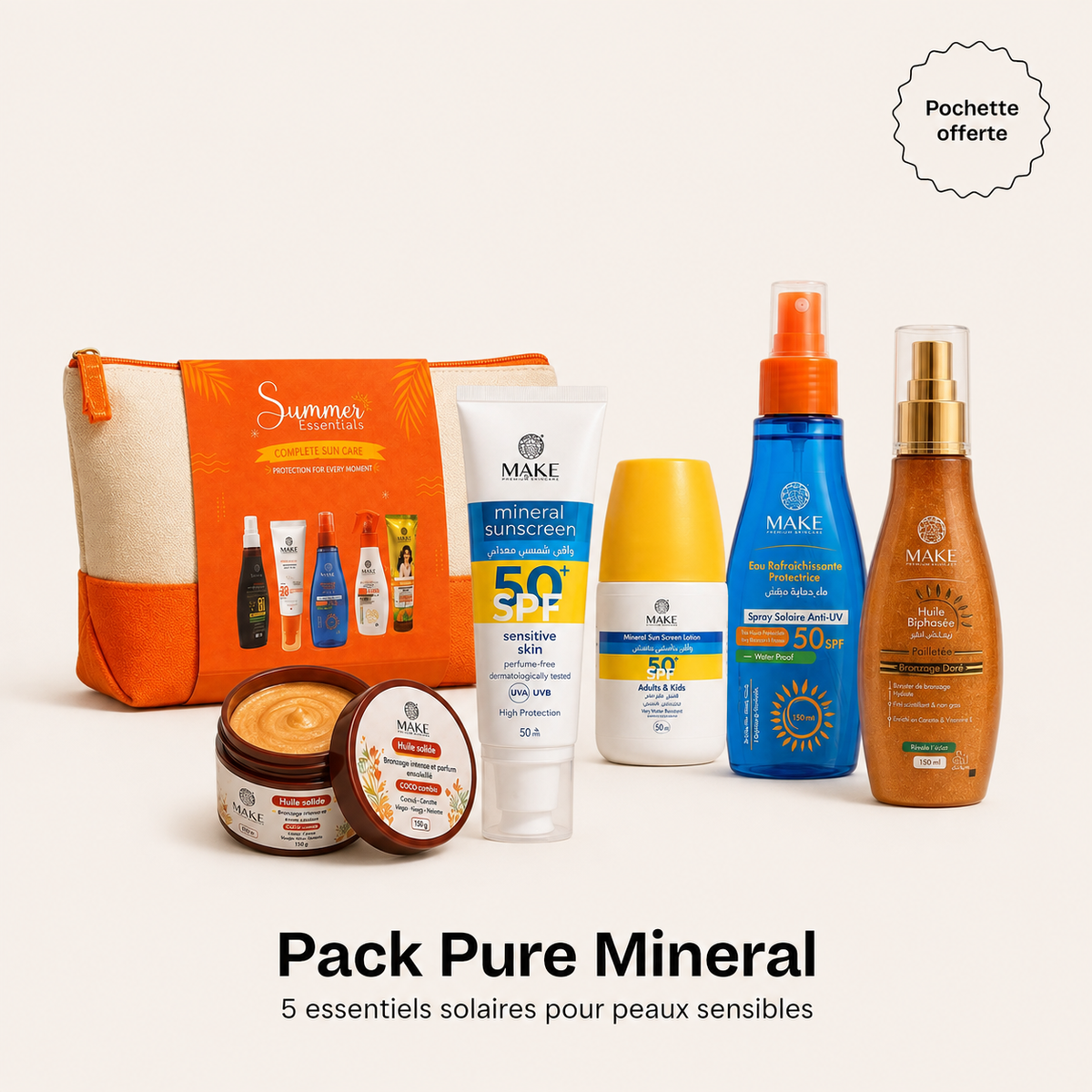 Pack Pure Mineral : 5 Essentiels Solaires Peaux Sensibles