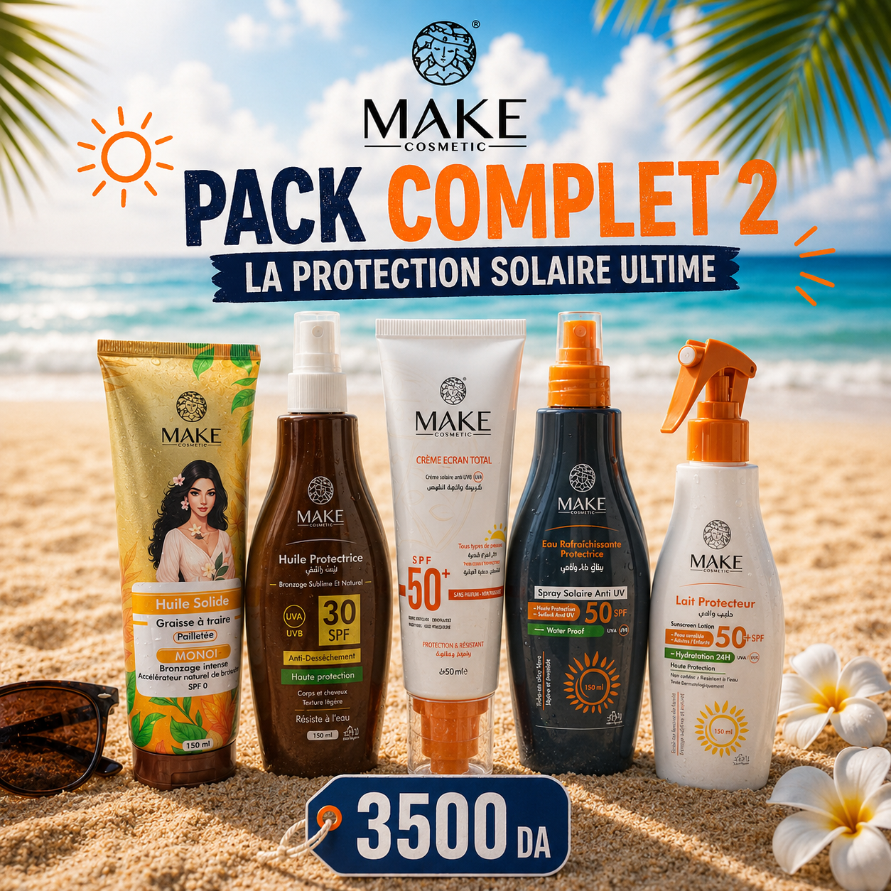 Pack Complet 2 – 5 Essentiels Solaires MAKE Cosmetic