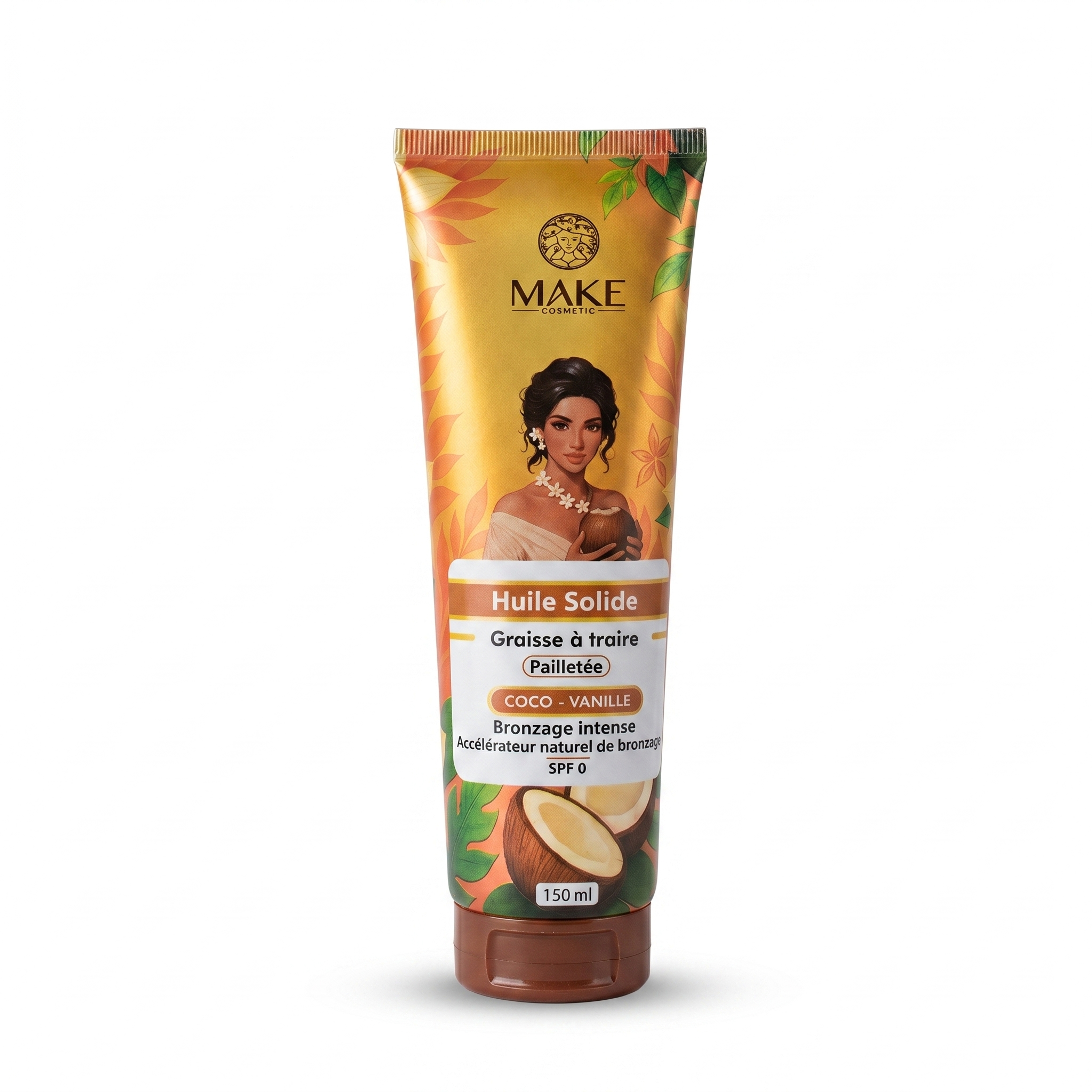 Huile Solide Pailletée Bronzage Intense / Coco-Vanille SPF 0