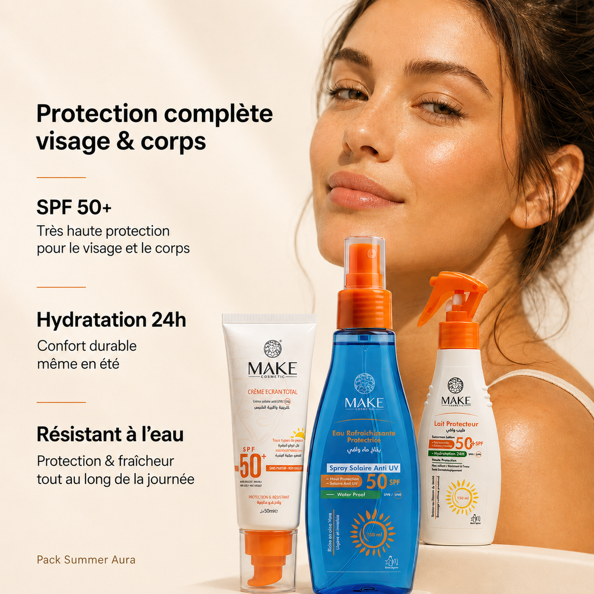 Pack Protection++ – Crème SPF 50+ + Spray SPF 50 + Lait Protecteur SPF 50+