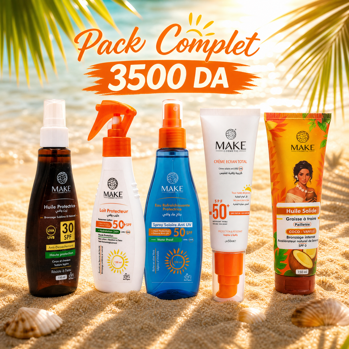 Pack Complet 2 – 5 Essentiels Solaires MAKE Cosmetic