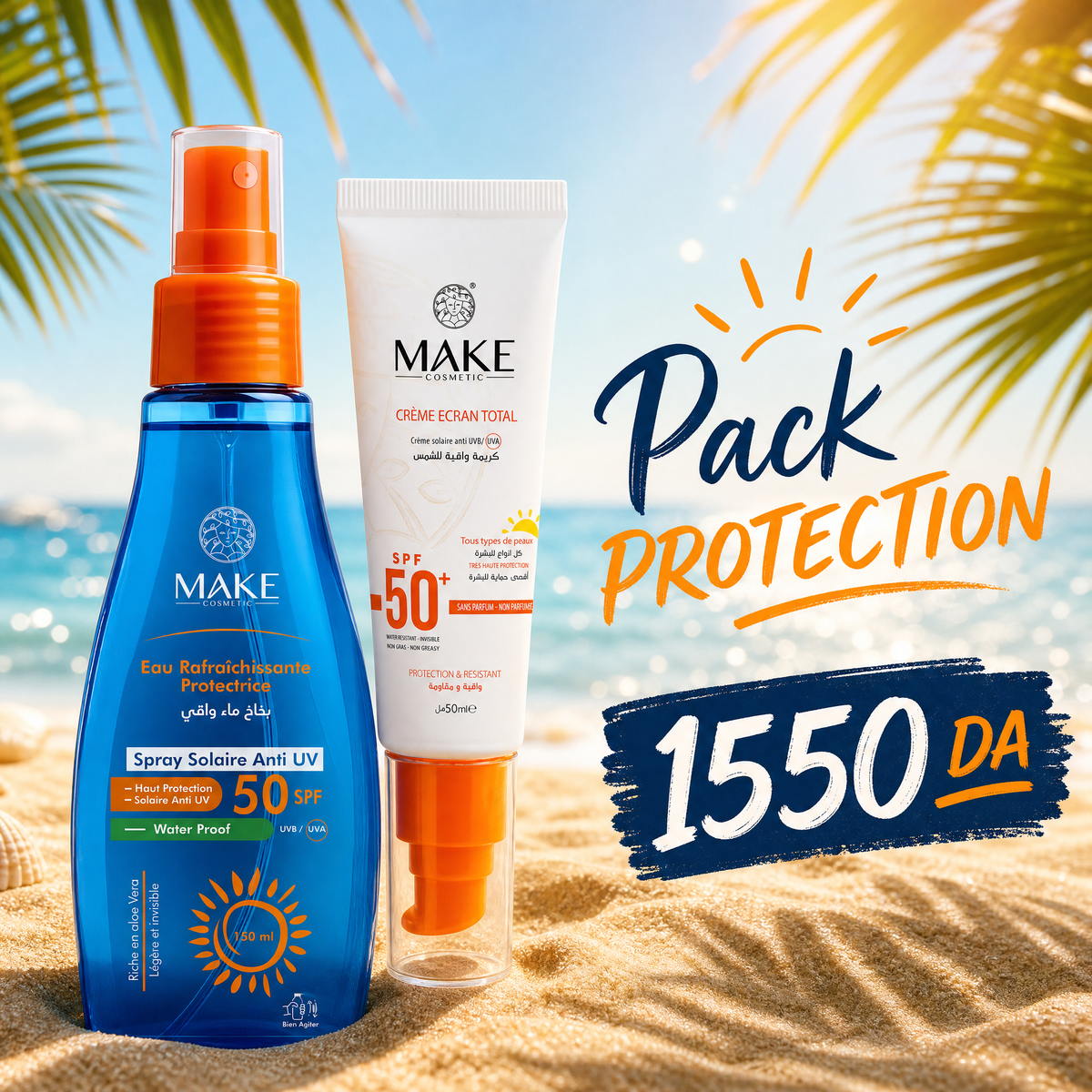 Pack Protection – Crème Écran Total SPF 50+ + Spray Solaire Anti-UV SPF 50