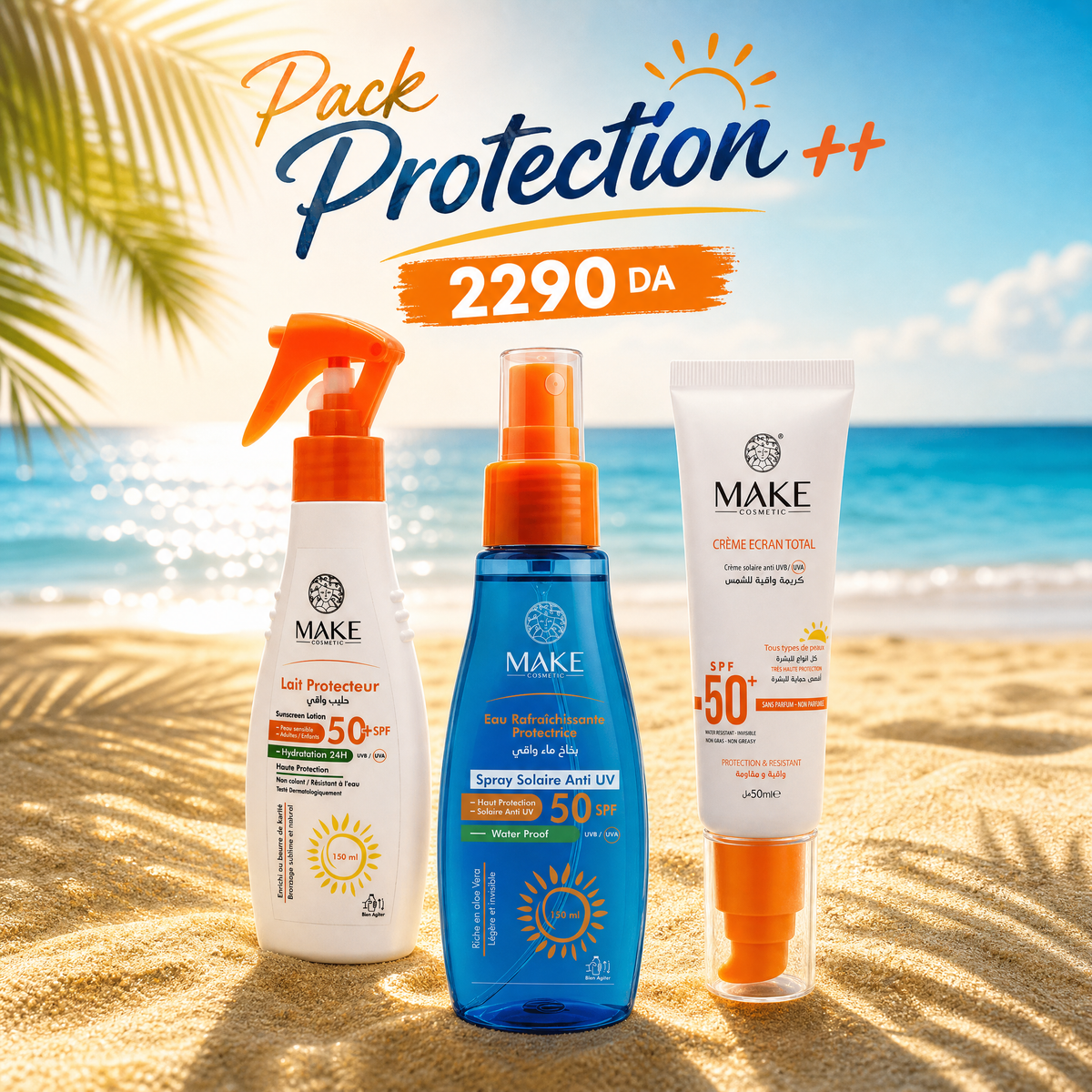 Pack Protection++ – Crème SPF 50+ + Spray SPF 50 + Lait Protecteur SPF 50+