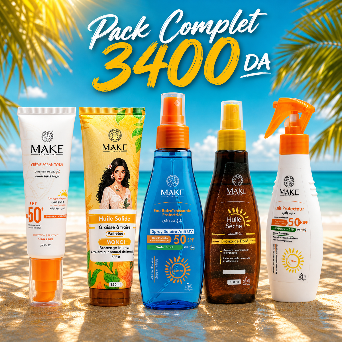 Pack Complet 1 – 5 Essentiels Solaires MAKE Cosmetic